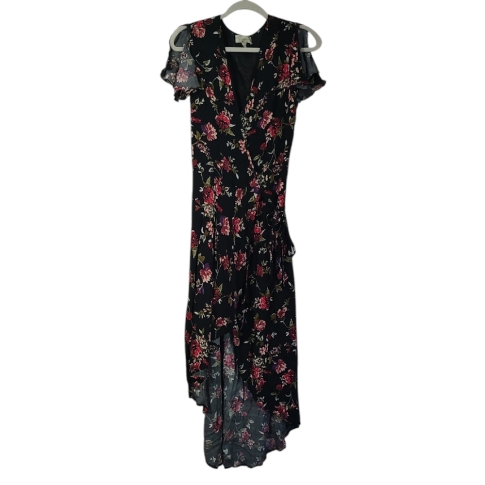 Band Of Gypsies Floral  Hi-Low Wrap Dress Size S